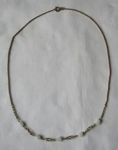 elegante 333er Gold Damen Halskette mit 5 weißen Schmucksteinen (163963)