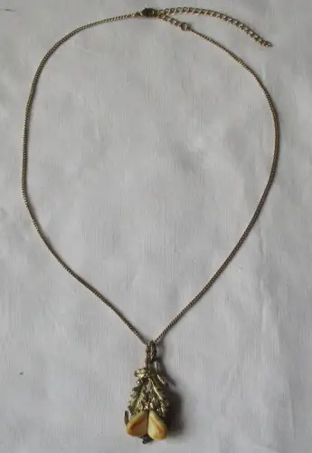 elegante Halskette mit 800er Silber Anhänger Grandelschmuck vergoldet (164296)