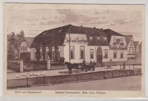 903437 Ak Gruß aus Harpersdorf Gasthof Reichsadler 1928