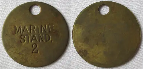 seltene alte Messing Wertmarke Marine Stand. 2  (101761)