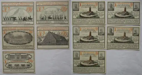 5 Banknoten Notgeld Landeskriegerverband Lübeck 1921 (143683)