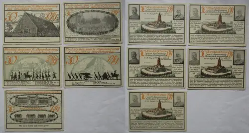 5 Banknoten Notgeld Landeskriegerverband Lübeck 1921 (141777)