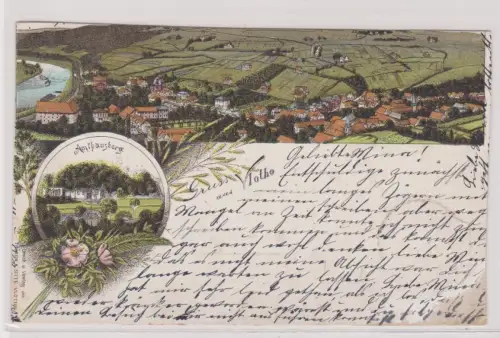 94484 Lithographie Ak Gruss aus Vlotho Amthausberg, Totalansicht 1900