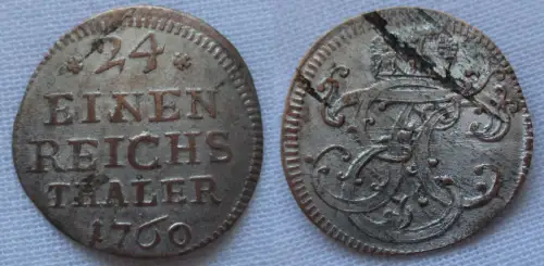 1/24 Taler Münze Sachsen-Hildburghausen 1760 (162538)