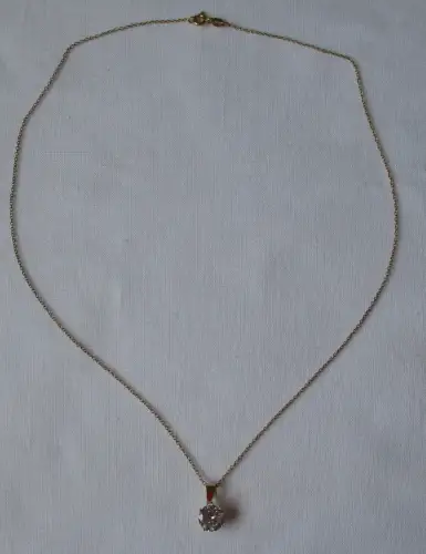 elegante 925er Sterling Silber Halskette vergoldet mit Stein Anhänger (165195)