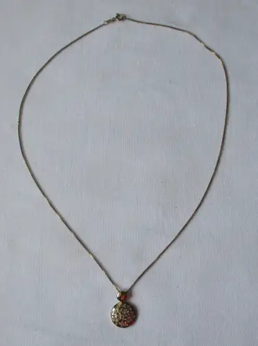 elegante 333er Gold Damen Halskette mit 375er Edelstein Anhänger (165144)