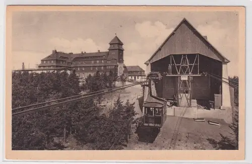 904040 Ak Oberwiesenthal im Erzgebirge Fichtelberg mit Drahtseilbahn um 1930