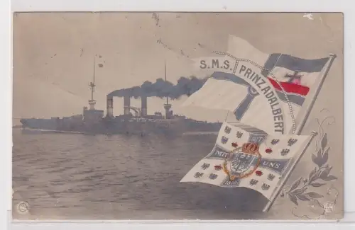 94985 Wappen Ak Kriegsschiff S.M.S. Prinz Adalbert 1913