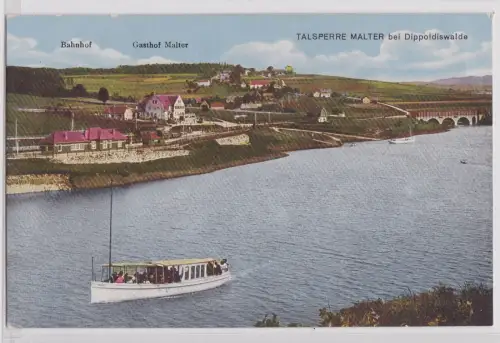 900339 Ak Talsperre Malter bei Dippoldiswalde Bahnhof Gasthof Malter 1926