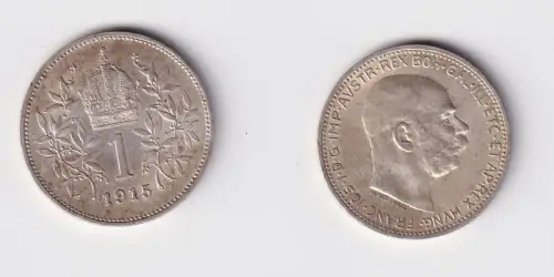 1 Krone Silber Münze Österreich 1915 vz (145782)
