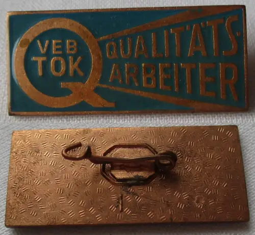 DDR Abzeichen VEB TOK Thüringer Obertrikotagen Apolda Qualitätsarbeiter (164502)