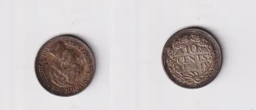 10 Cent Silber Münze Niederlande 1941 ss+ (165778)