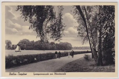 83015 Ak Berlin Treptow Spreepromenade am Plänterwald 1937