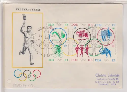 102432 DDR Ersttagsbrief FDC Olympische Sommerspiele Tokio 1964 Mi 1039-1044