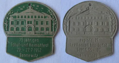seltenes DDR Papp Abzeichen 75 J. Heimat- und Schulfest Bannewitz 1952 (165643)