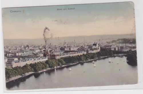 906097 Ak Chemnitz - Blick vom Schloss, Totalansicht 1911
