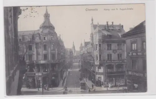 904717 Ak Chemnitz Ecke König- und Friedrich August Straße 1910