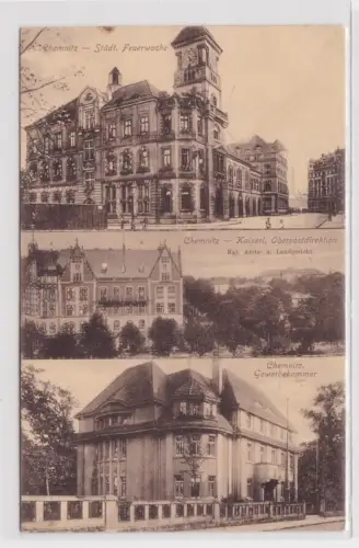905190 Mehrbild Ak Chemnitz - Feuerwehr, Oberpostdirektion, Gewerbekammer