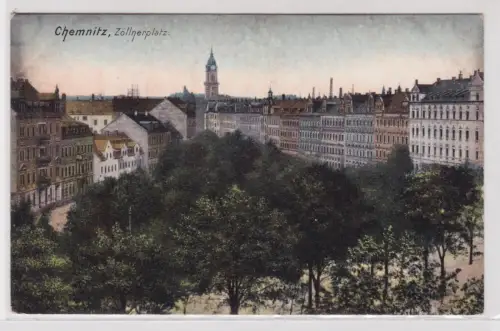 905182 Ak Chemnitz - Zöllnerplatz, totalansicht mit Bäumen