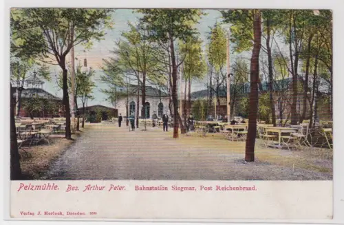 905157 Ak Siegmar-Chemnitz - Pelzmühle, Bahnstation, Totalansicht 1910