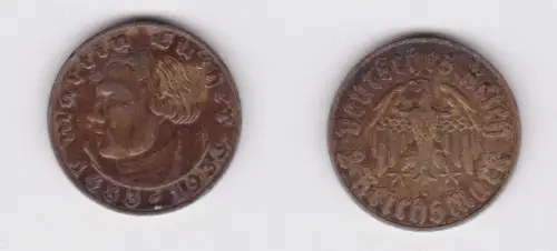 2 Mark Silber Münze 3.Reich Martin Luther 1933 A ss+ (123423)