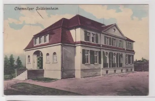 85570 Feldpost AK Chemnitz - Soldatenheim, Außenansicht 1916