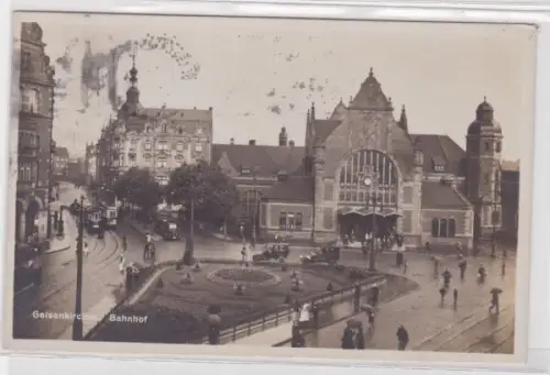 05062 AK Gelsenkirchen - Bahnhof, Parkanlage und Straßenbahn 1932