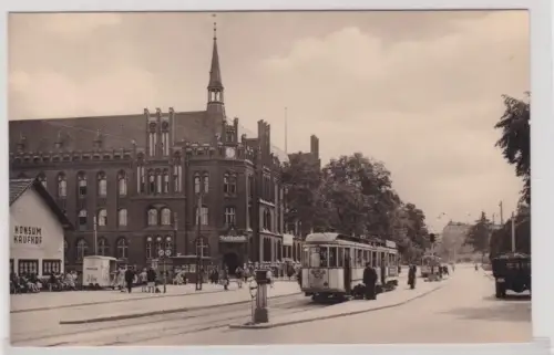 904650 AK Frankfurt (Oder) - Platz der Republik, Straßenansicht mit Straßenbahn