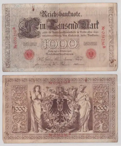 seltene 1000 Mark Reichsbanknote 10. Oktober 1903 Rosenberg Nr.21 (165441)