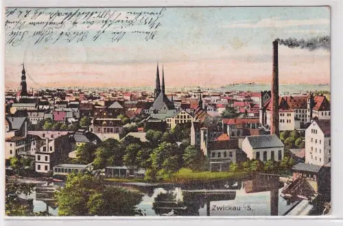 21131 Ak Zwickau in Sachsen Totalansicht 1910