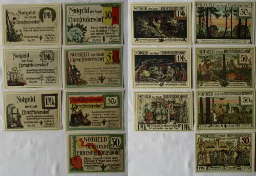 7 Banknoten Notgeld Stadt Ehrenfriedersdorf 1921 (171322)