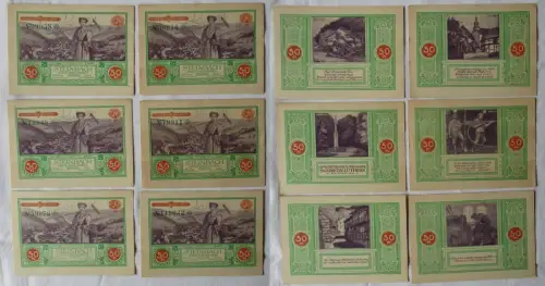 6 Banknoten Notgeld der Gemeinde Steinbach um 1922 (171261)