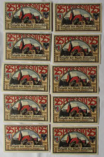 10 Banknoten Notgeld der Stadt Bitterfeld 1921 (113496)