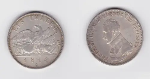 1 Taler Silber Münze Preussen Friedrich Wilhelm III 1818 A ss (171296)