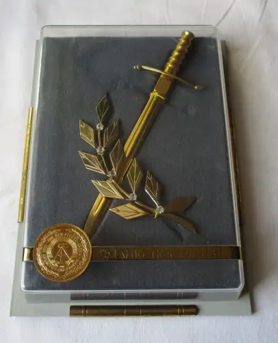 DDR Ehrengeschenk für 25 Jahre Treue Dienst Offiziere Fähnriche NVA MdI (109127)