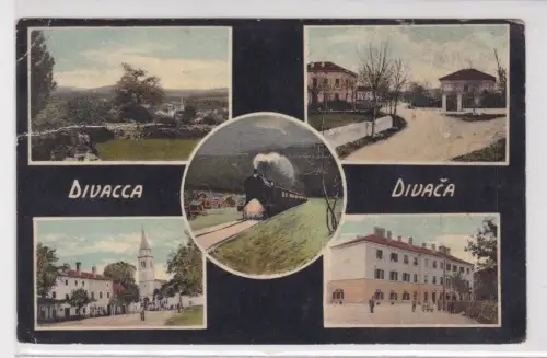 24110 Mehrbild Ak Divacca Divača in Slowenien Eisenbahn usw. 1915
