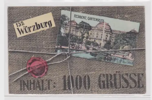 16276 Paket Ak 1000 Grüße Würzburg Residenz Gartenseite 1908