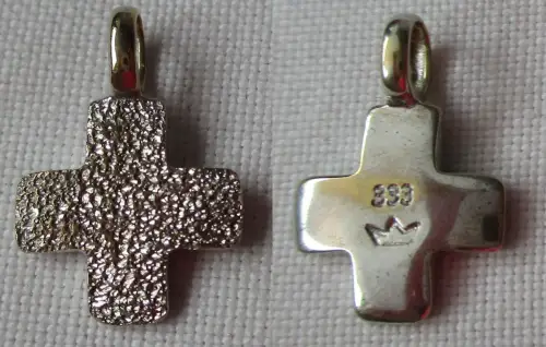 eleganter Ketten Anhänger 333er Weißgold kleines Kreuz (171350)