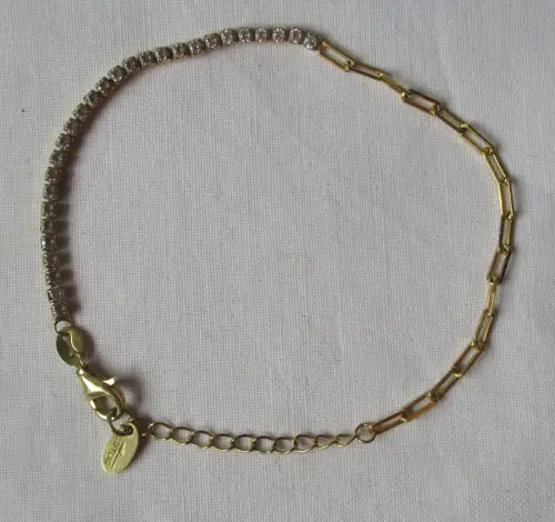 elegantes vergold. 925er Sterling Silber Armband Gliederarmband L 20 cm (124470)