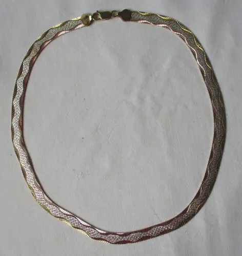 flache vergoldete Hals Kette 925er Silber Länge 44 cm Gewicht 21 Gramm (105776)