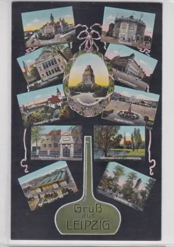 907037 Mehrbild Ak Gruss aus Leipzig - Neues Rathaus, Panorama, Schillerhaus usw