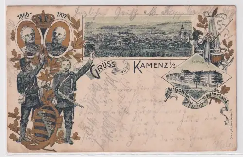 98613 Reservistika Ak Gruß aus Kamenz Kaserne usw. 1899