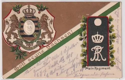 51831 Präge Ak Mein Regiment Dresden 1. K.S. Leib-Grenadier-Regiment Nr.100
