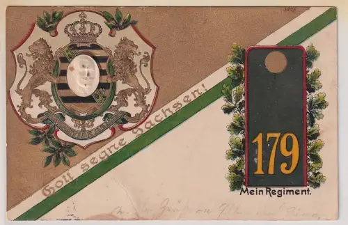 15047 Präge Ak Mein Regiment Wurzen Kgl. Sächs. 14. Infanterie-Regiment Nr. 179	