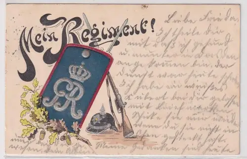 51714 Ak Mein Regiment Dresden Schulterklappe mit Initialen GR