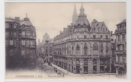 77891 Ak Strassburg im Elsass Münstergasse um 1910