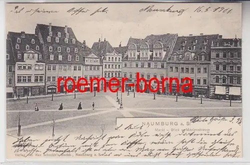 77099 Ak Naumburg a.S. Markt Blick nach der Marienstrasse 1901