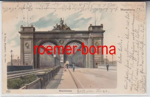 76373 Ak Mannheim Rheinbrücke 1901