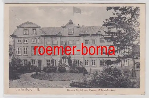 77197 Ak Blankenburg im Harz Kleines Scjloß und Herzog Wilhelm-Denkmal 1918