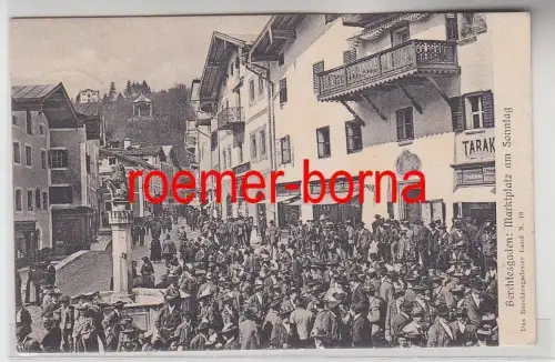 44227 Ak Berchtesgaden Marktplatz am Sonntag 1906